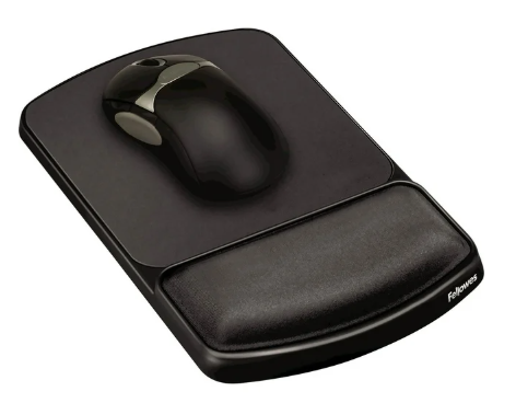 Fellowes - Gel Mouse Pad w/Wrist Rest, Nonskid, 6 1/4 x 10 1/8 - Platinum/Graphite