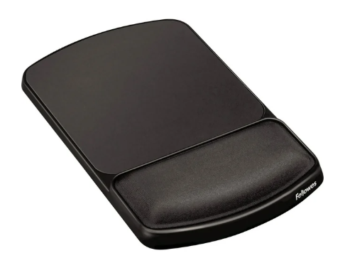Fellowes - Gel Mouse Pad w/Wrist Rest, Nonskid, 6 1/4 x 10 1/8 - Platinum/Graphite