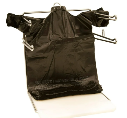 Black T-Shirt Carryout Bags, 11.5" x 6.5" x 22" 1000 ct.