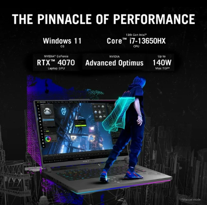 ASUS ROG Strix G16 2023 Gaming Laptop, 16” 16:10 FHD 165Hz, GeForce RTX 4070, Intel Core i7-13650HX, 16GB DDR5, 1TB PCIe SSD, Wi-Fi 6E, Windows 11 Home, G614JI-SS74