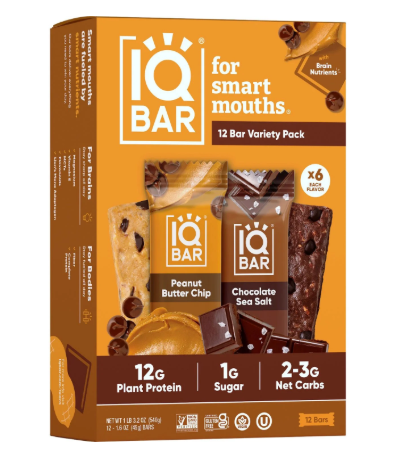 IQBAR Plant Protein Bar Variety Pack, 12 pk.