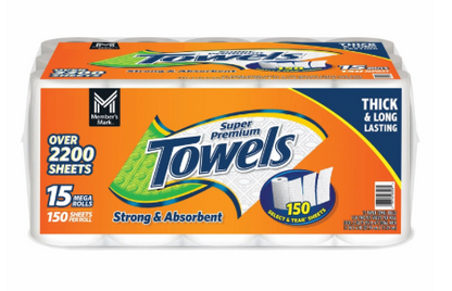 Member's Mark Select & Tear 2-Ply Paper Towel 15 rolls, 150 sheets/roll