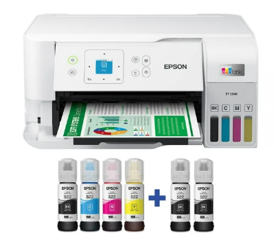 Epson EcoTank ET-2840 Special Edition All-in-One Inkjet Printer, 2 Bonus Black Ink Bottles