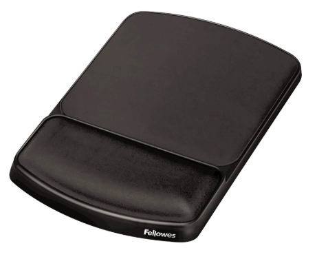 Fellowes - Gel Mouse Pad w/Wrist Rest, Nonskid, 6 1/4 x 10 1/8 - Platinum/Graphite